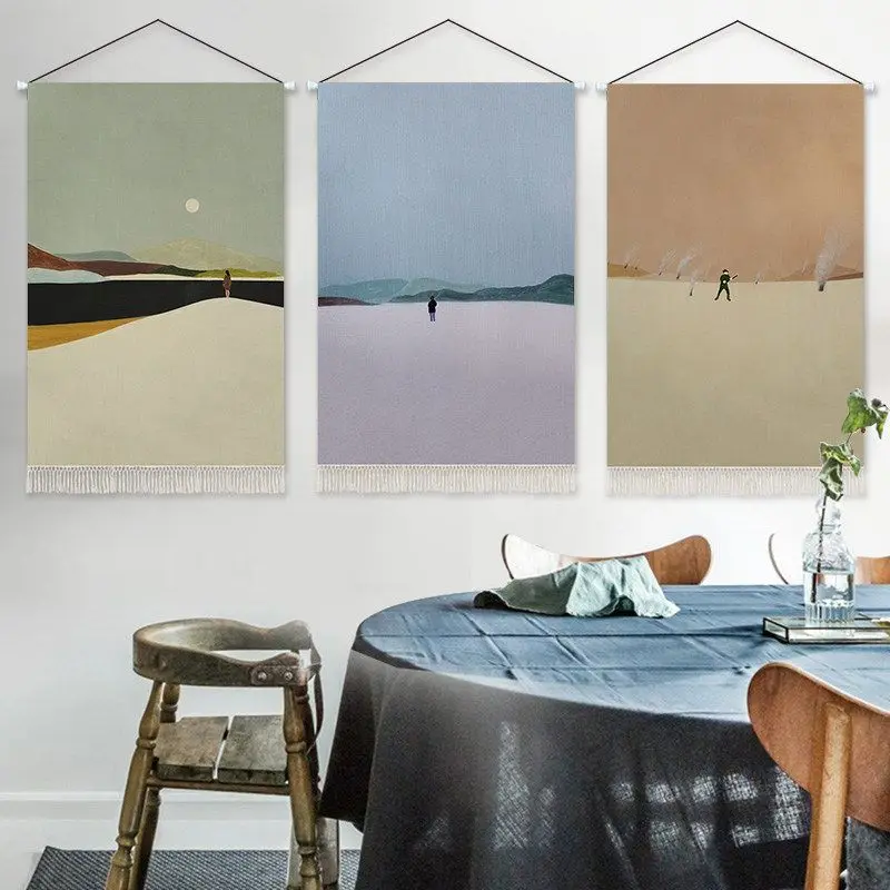 VIKAMA Modern Minimalist Abstract Landscape Hanging Axis Tapestry Dormitory Bedroom Home Wall Decoration