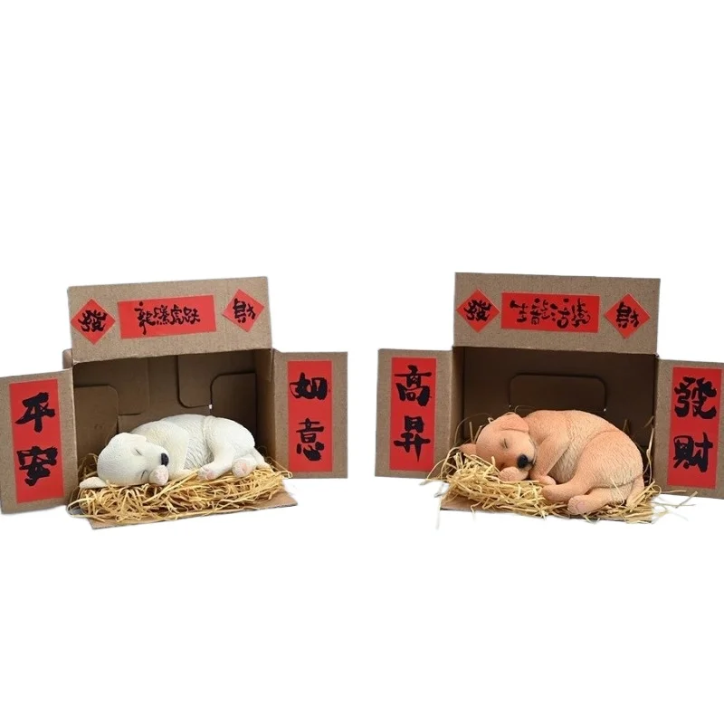 Sleeping Labrador model, puppies, puppies, animals, surrounding tide play gifts, healing tabletop figures