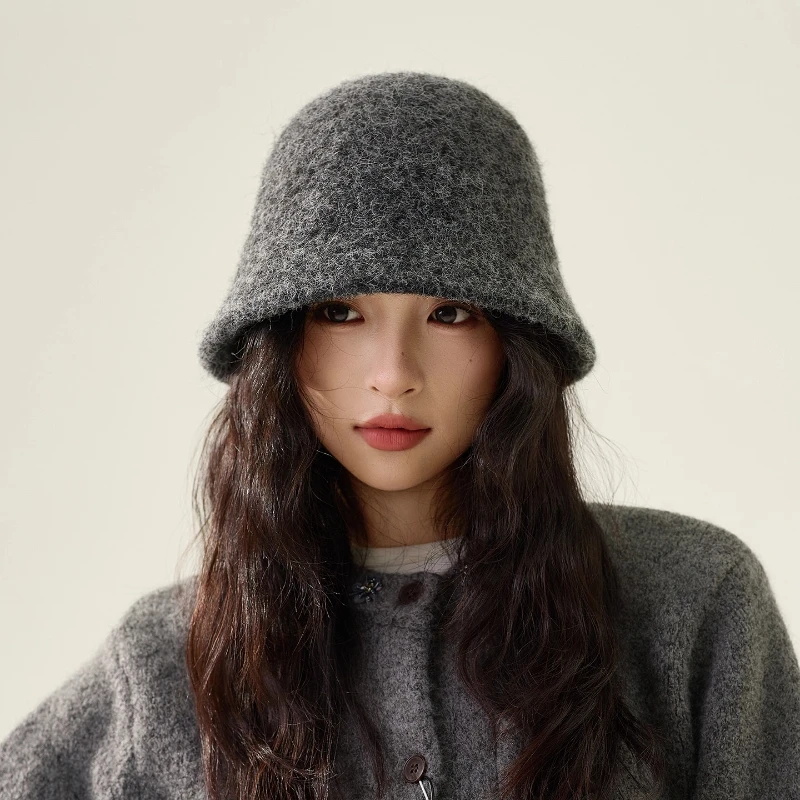 2025 neue Herbst Winter Mode Hüte Wollfilz Faltbare Warme Eimer Hut Frauen Mode Vintage Fischer Hüte Bob Kappe Designer