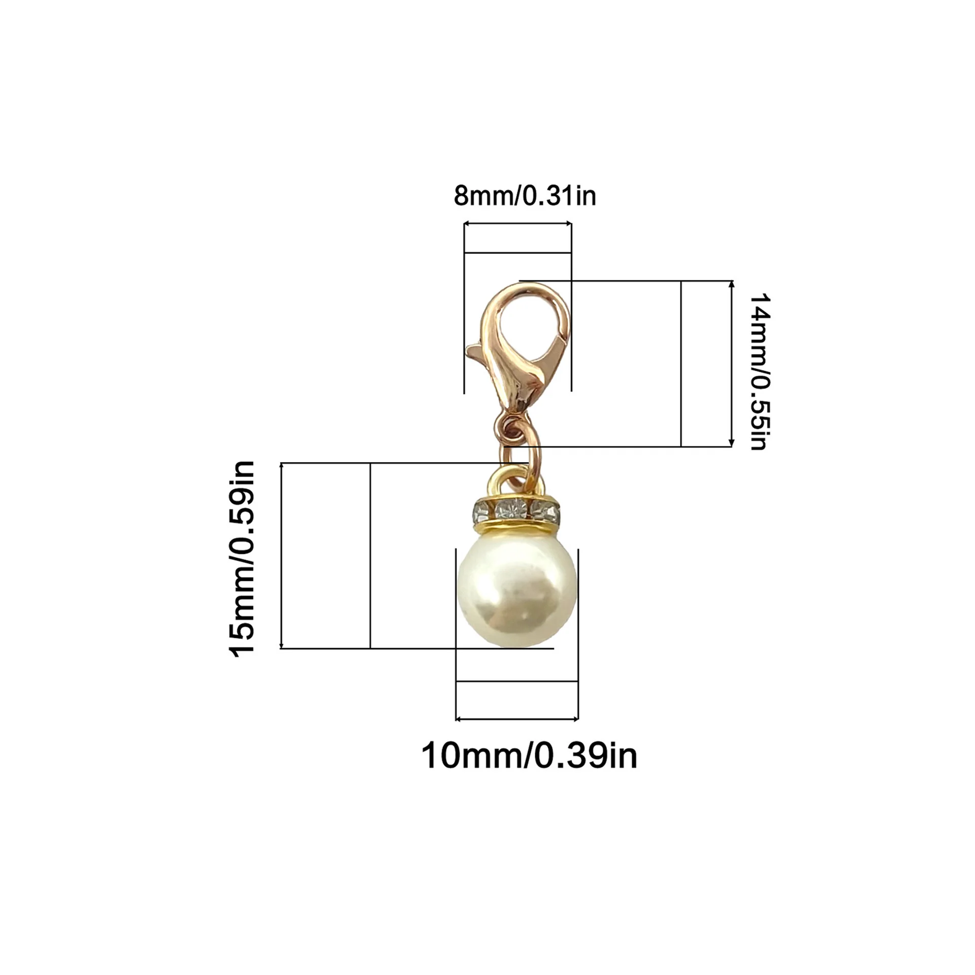 5Pcs Light-Luxury Imitation Pearl Shoe & Bag Charms, Rhinestone Lobster Clasp Pendants, Versatile Decor Accessories for Keychain