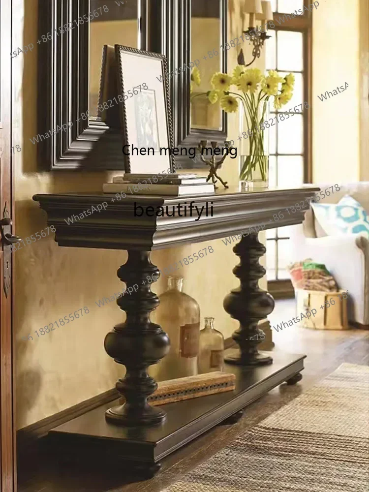 

cn8350 LHY zq American Solid Wood Console Tables French Retro Hall Cabinet Modern Minimalist Wall Cabinet Living Room Console
