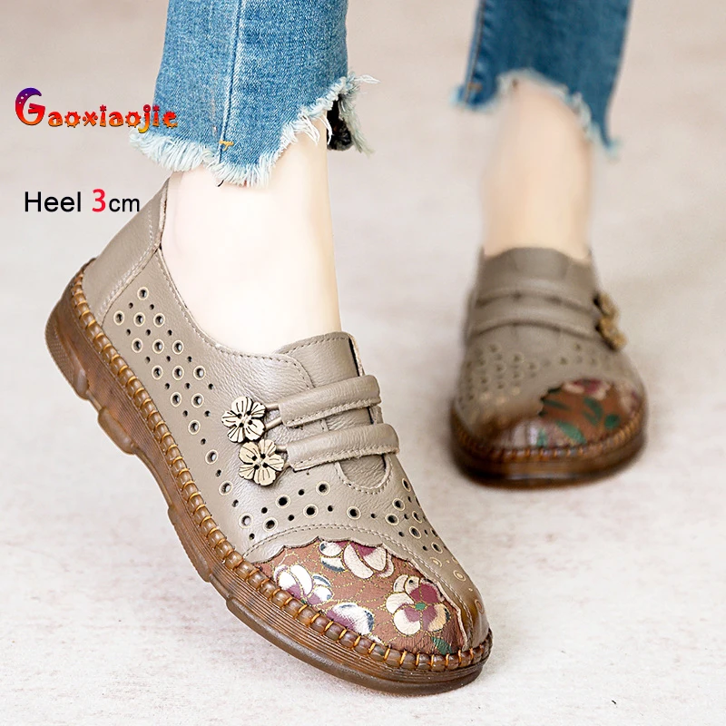 

Весенне-осенняя женская обувь на плоской подошве, легкая обувь для мам, удобная мягкая подошва 3 см, модная повседневная прогулочная обувь из коровьей кожи для женщин