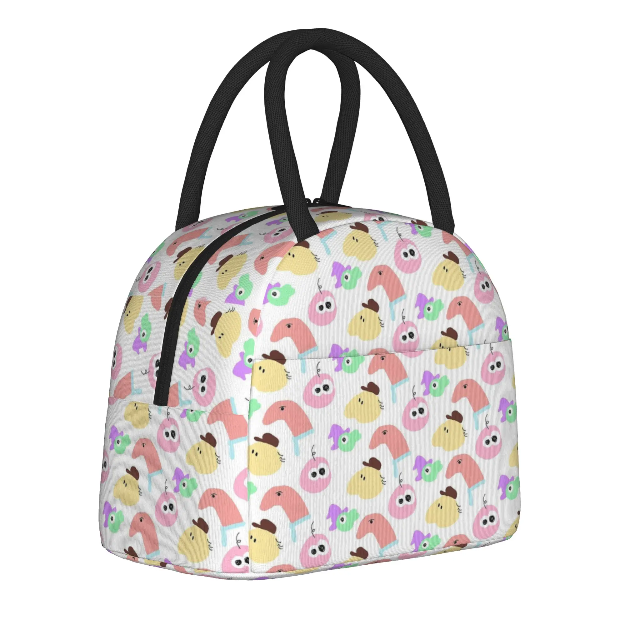 

Smiling Friends Pattern Insulated Lunch Bag High Capacity Pim and Charlie Meal Container Thermal Bag Tote Lunch Box School