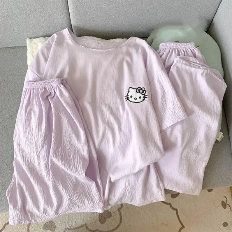 

Simple and Fashionable Summer Short Sleeved Shorts Pants Home Clothes Cartoon Anime Women's Home Clothes Set Comfortable Soft