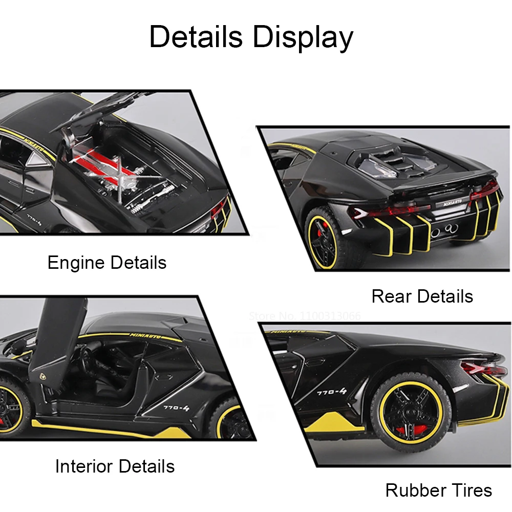 1:32 Lambor LP770-4 jouets modèle voitures de sport musique légère pneus en caoutchouc roue de véhicule retirer voiture Miniature enfant décoration cadeaux