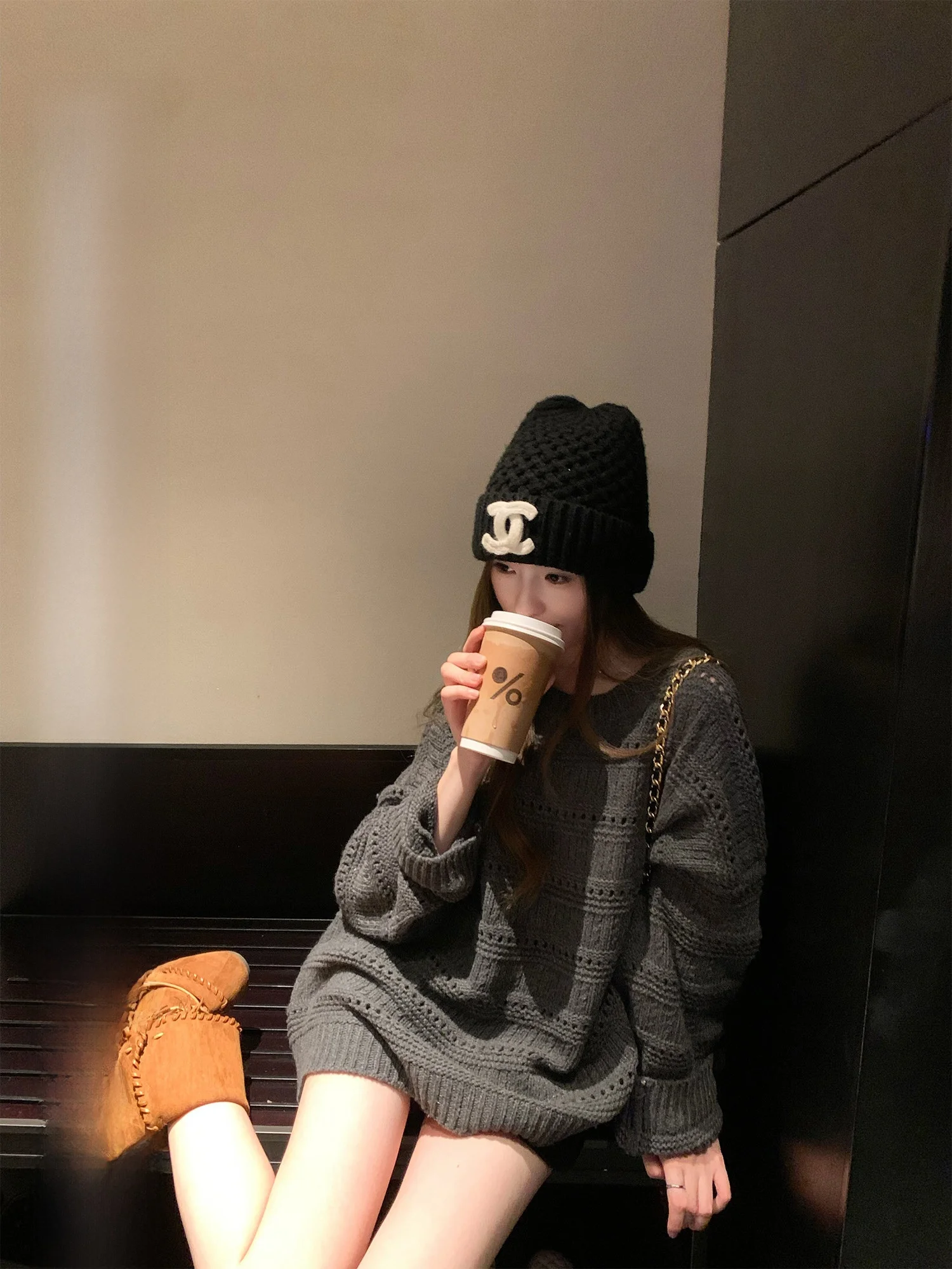 

Hhi Autumn Heavy Industry Hollow out Sweater Women's Knitted Woolen Top Comfortable Loose Fit Long Sve Color