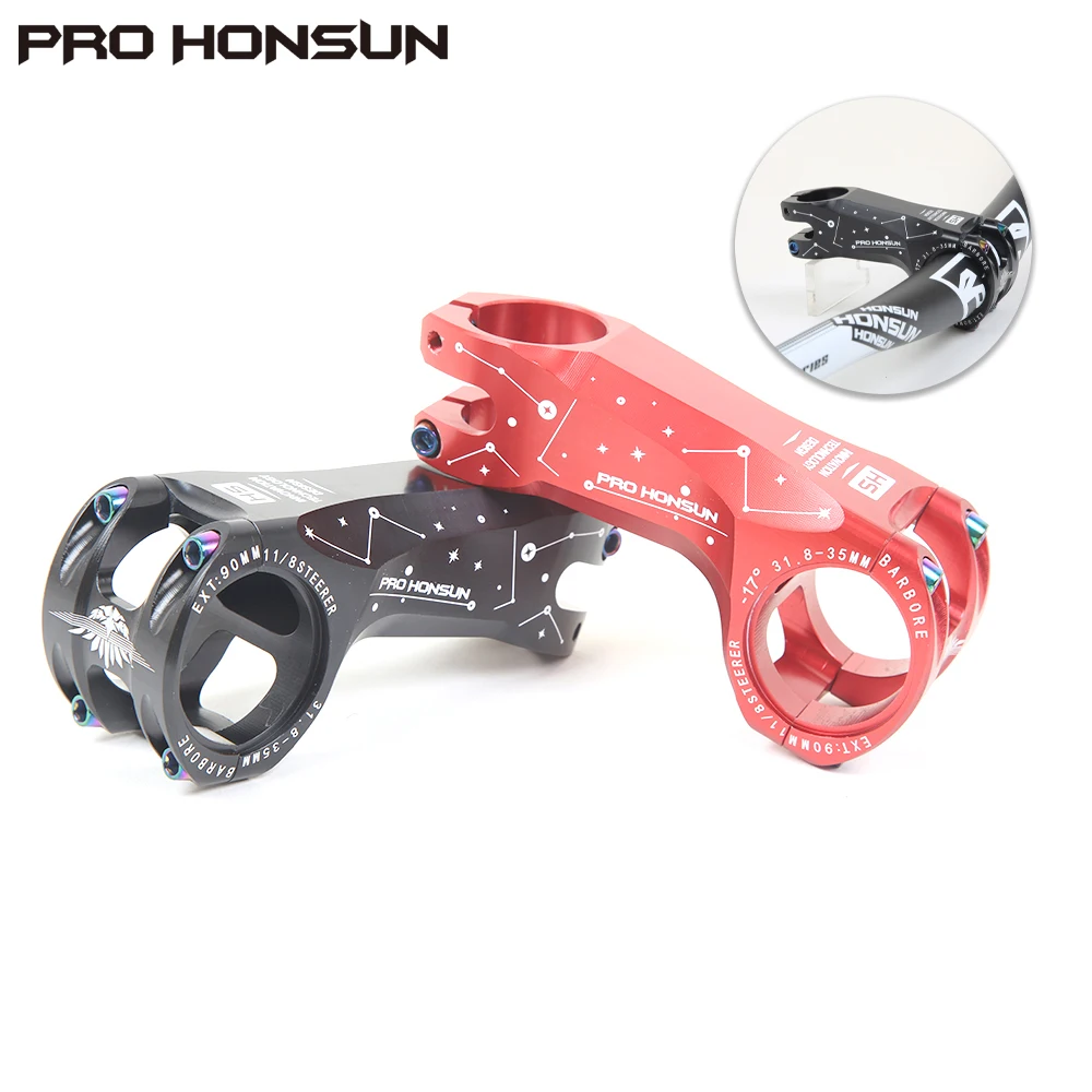 TANKE Ultraligh Handlebar Stem PROHONSUN-17 Degree Rainbow XC MTB Road Bicycle CNC Power Table Riser Holder Cycling Bike Parts