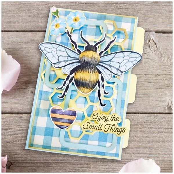 The Small Bee Garden Journal Die & Stamp Set Metal Cutting Dies for Scrapbooking Embossing Frame Card