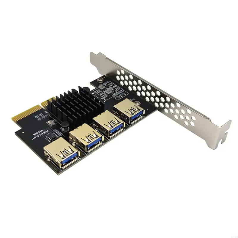 

LX0B Add On Card PCI-E 4X to 4 USB3.0 Card PCI for Express 16X Adapter for Graphics C
