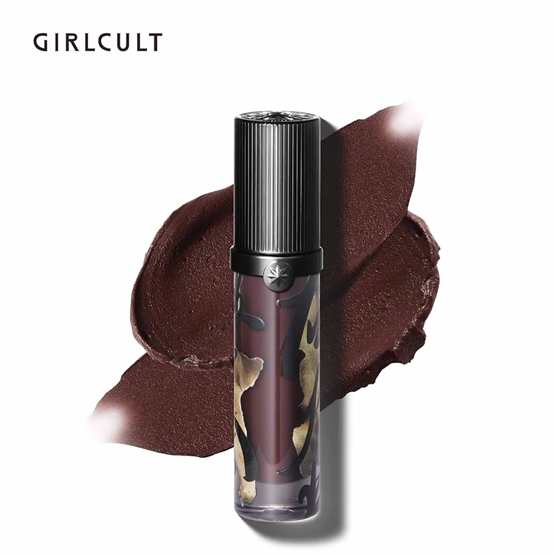 Girlcult  New Dark lipstick Romance Lip Cream Fine Shimmer Nude Non-Stick Lip Glaze Liquid Lipstick Matte Aromatic Indulgence