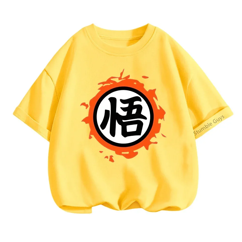子供用半袖ドラゴンボールTシャツ,柔らかく通気性のあるアニメTシャツ,カジュアルウェア,スポーツTシャツ,クールで夏
