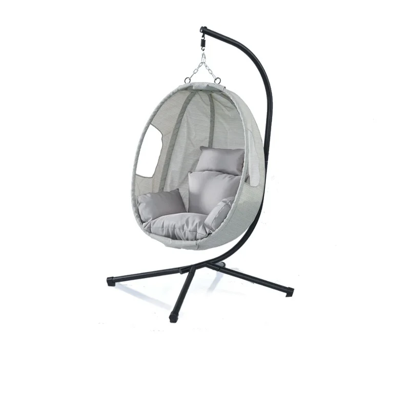 

！@Customized Metal Modern Hanging Basket Chair with Cushion for Outdoor Courtyard Leisure Rocking Swing