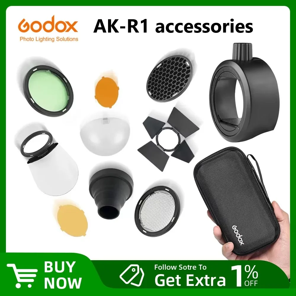 Godox AK-R11+S-R1+AK-R16+AK-R14+AK-R18+AK-R13+V-11C+V-11T+AK-R12+AK-R15+AK-R17 Аксессуары для головки вспышки Godox AD200 H200R V1