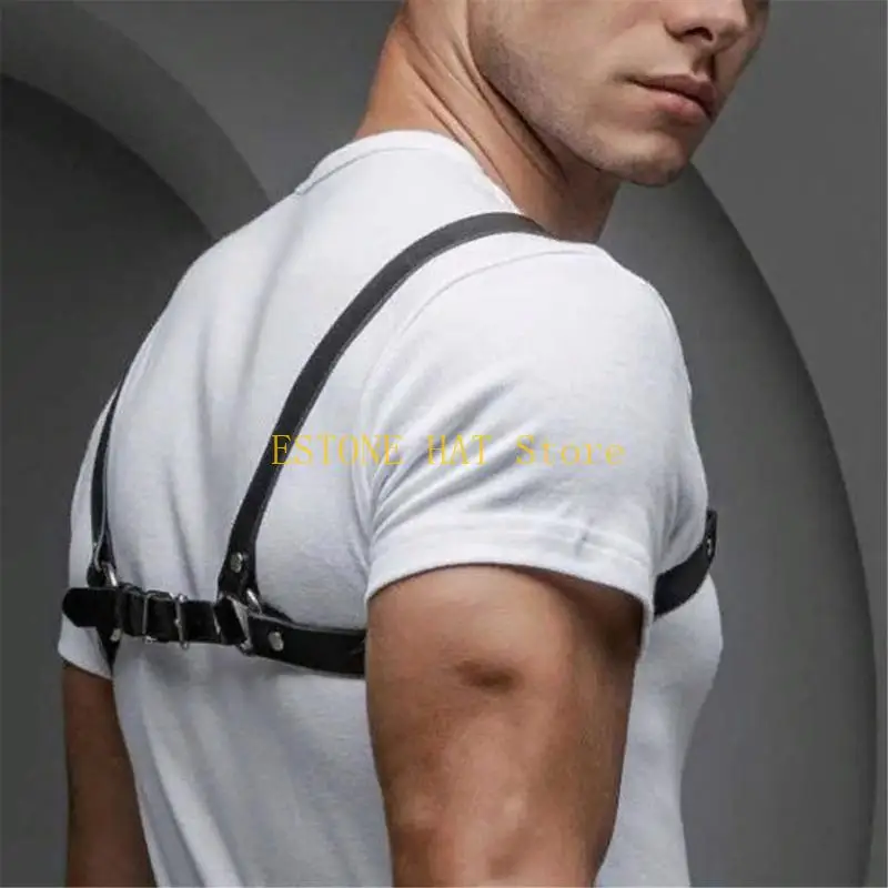 49mf Sex zurückhalten Brustband Punk Leder Brustgürtel Cosplay Kostümzubehör