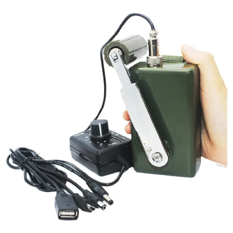 To Portable Hand Crank Power Emergency Generator Phone Charger 30W/28V Manual PAD Battery DC Regulator Conventer Dynamo