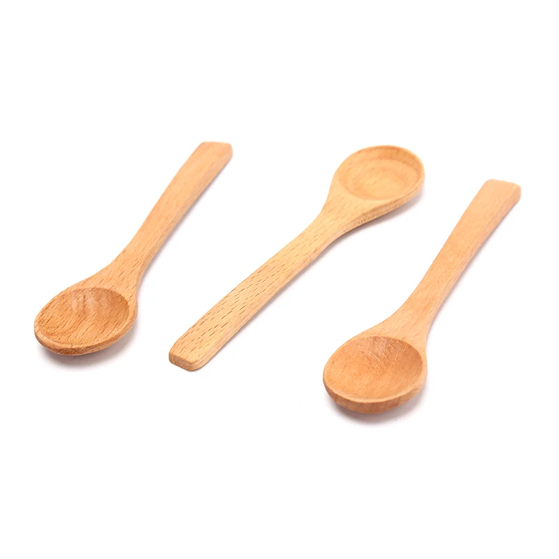 Cuchara redonda de madera de bambú para sopa, té, café, sal, utensilios de cocina, cubiertos, 1 unidad