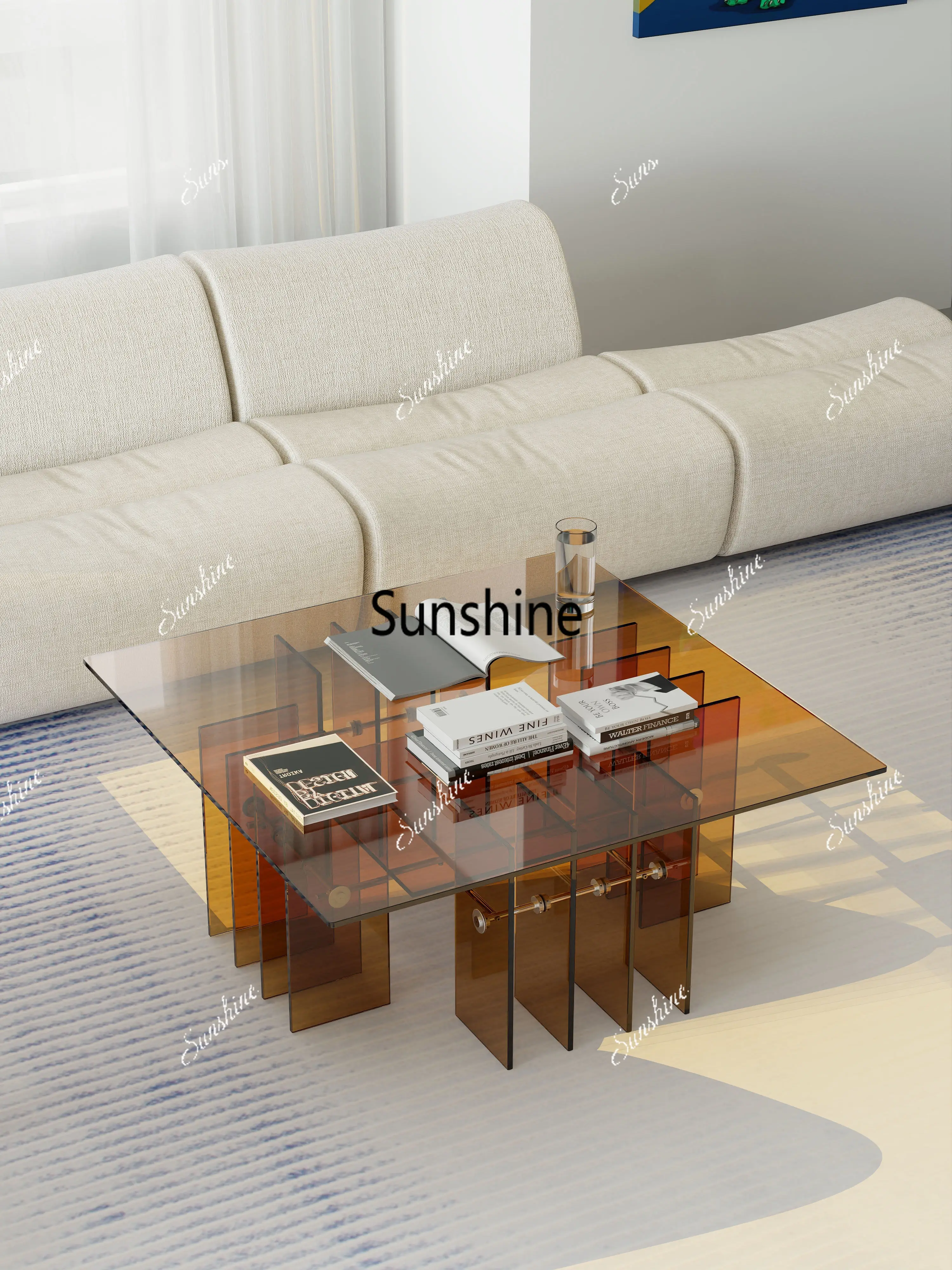 

Living room household square small apartment coffee table