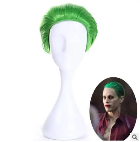 high-quality Jared Leto female male clown Cosplay Suit Halloween mens Movie Costume green wig Full set Stage performance