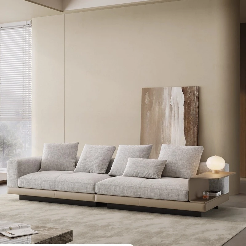 

2025 new Italian modern high-end simple villa living room corner sofa Connelly cotton and linen fabric sofa