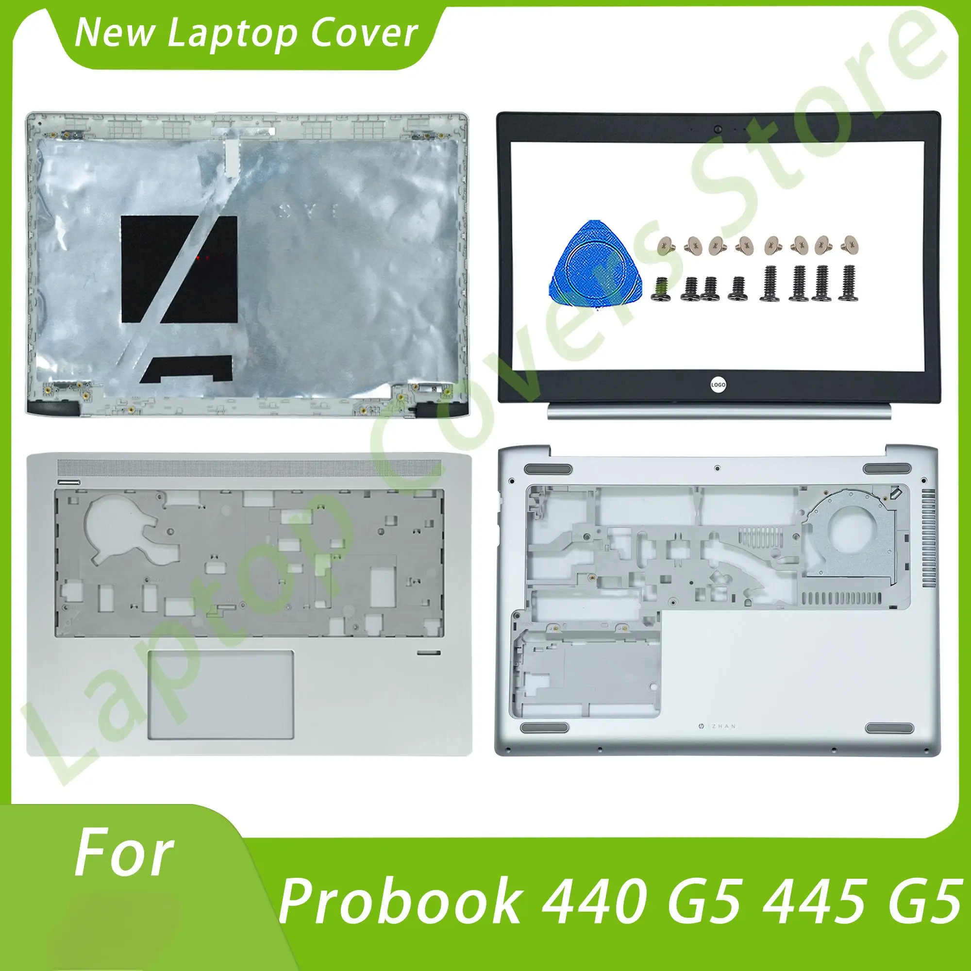 

New Laptop Covers For Probook 440 G5 445 G5 LCD Back Cover Front Bezel Palmrest Bottom Hinges Top Replacement Silver