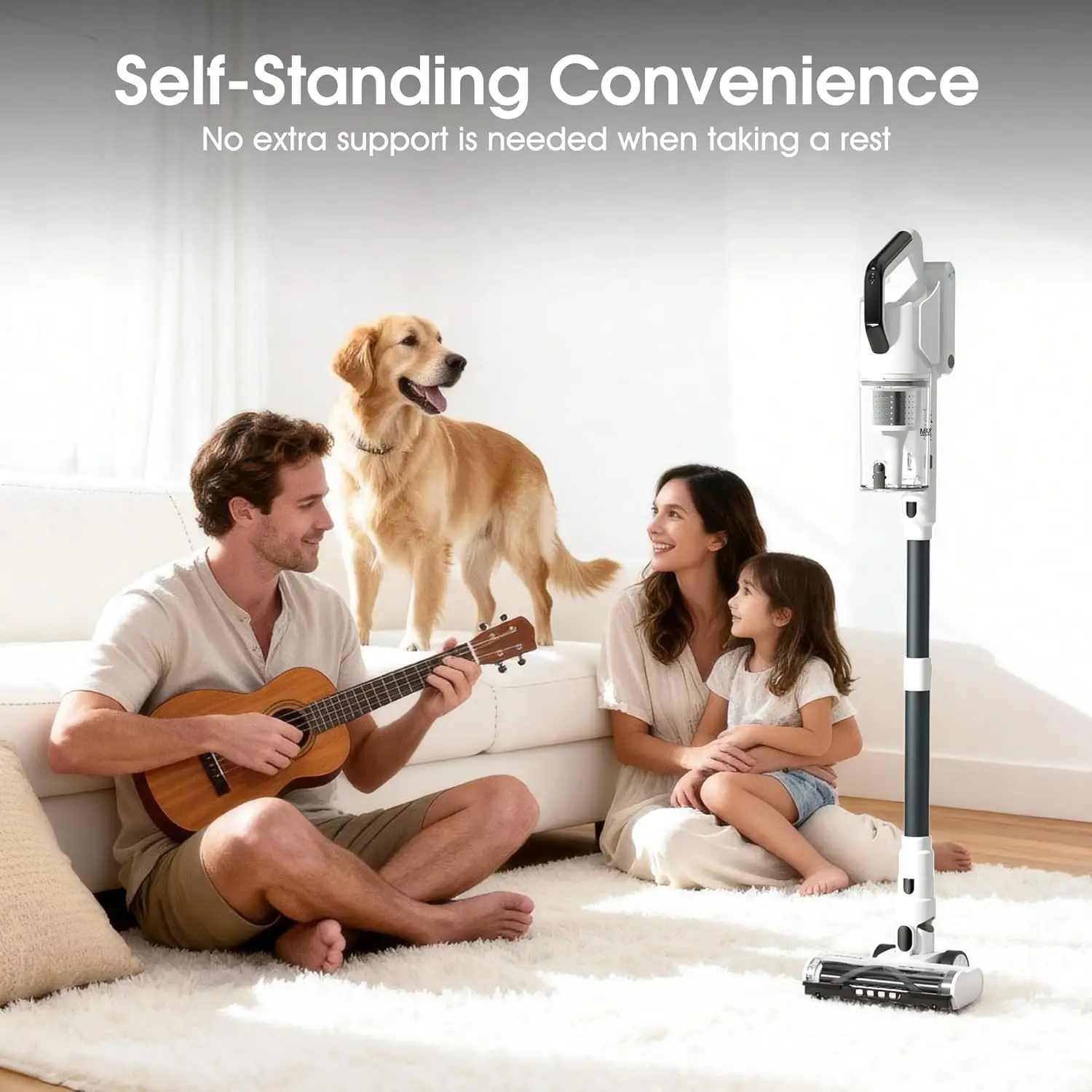 Cordless Vacuum Cleaner, 600W Motor, 50KPA Suction, 70Min Runtime, Fast Charging, LED Touch Screen
