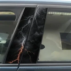 2-Pack Lightning Printed PVC Automotive B-Pillar Decal - Self-Adhesive, Semi-Matte, Weather Resistant, Waterproof