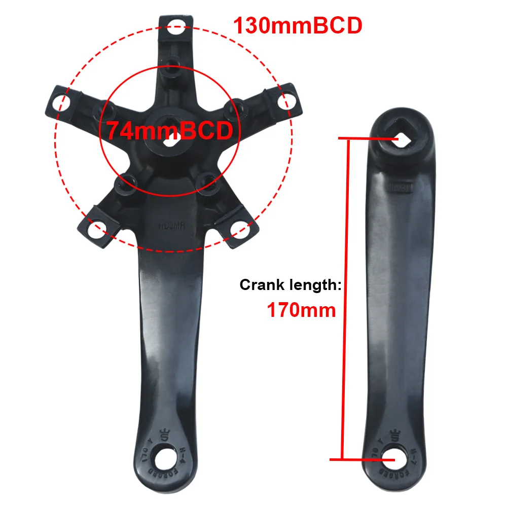 130BCD Crank Square Hole Road Bike Crankset 170mm Fixed Gear Bicycle Parts BMX Folding Bike Crank Arm Double/Triple Chainwheel