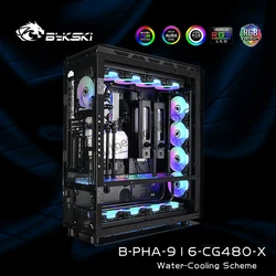 Bykski Waterway Board Kit Split Water Cooling Package Wind Chaser For PHANTEKS PH-ES916E Case, High end Radiator CPU GPU System