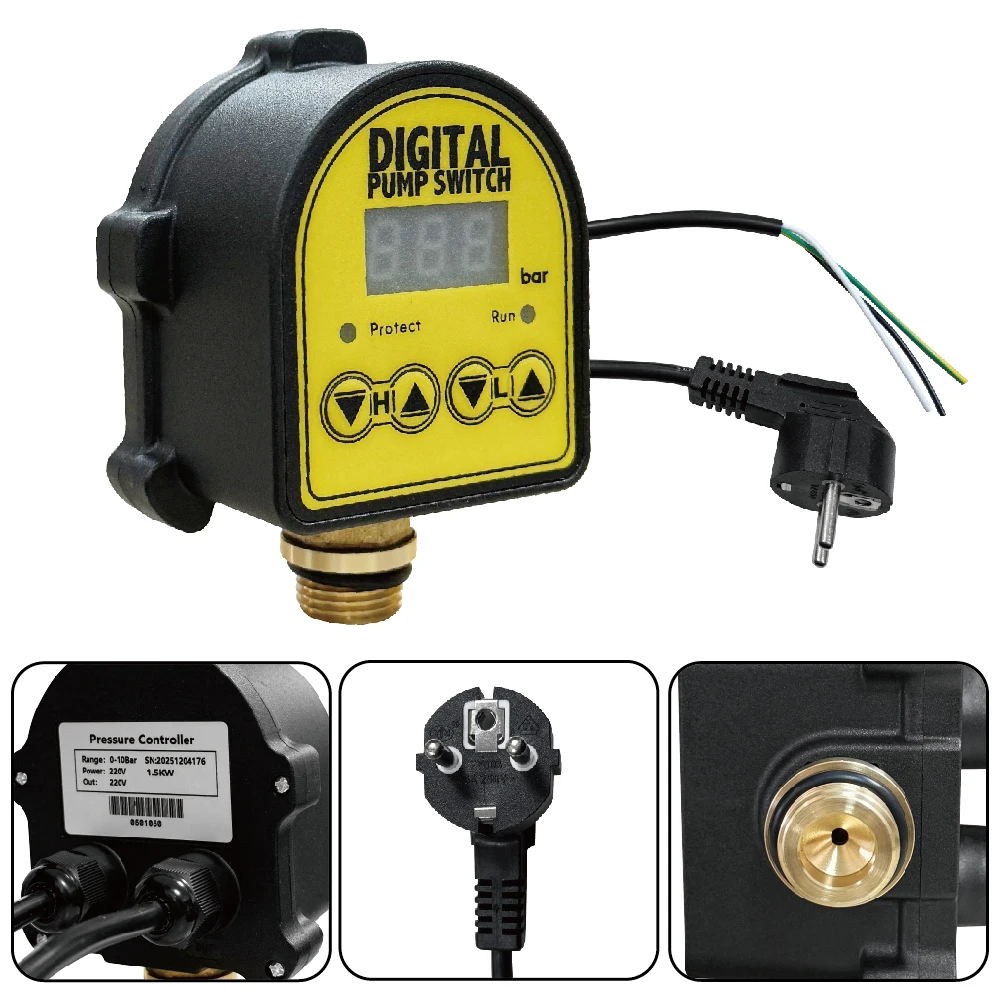 220v-0-10bar自動スイッチ-水ポンプ用-1-2インチインターフェース-デジタルポンプスイッチ-圧力コントローラースイッチ