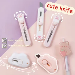 Mini Box Cutter Cartoon Cute Girly Pink Cat Paw Clouds Cutter Letter Envelope Opener Mail Knife Supplies Scrapbooking Tools