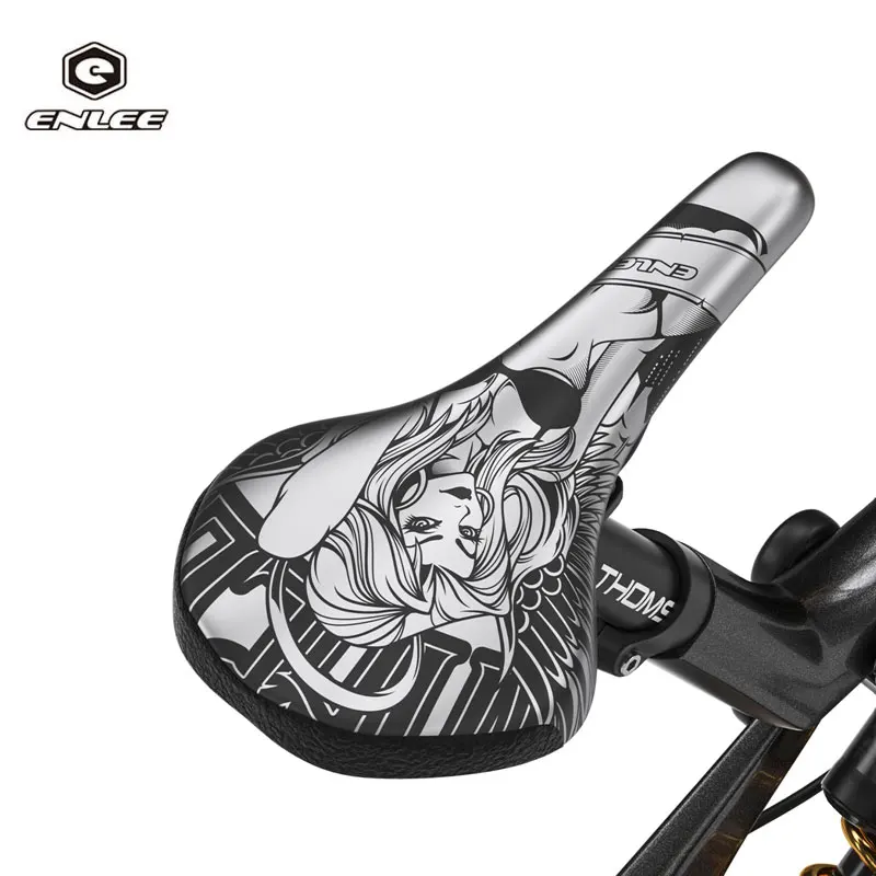 ENLEE Bicycle Saddle Mountain MTB Road Bike Cushion Shock Absorber Saddle Wide Comfortable Surface Big Seat Lightweight