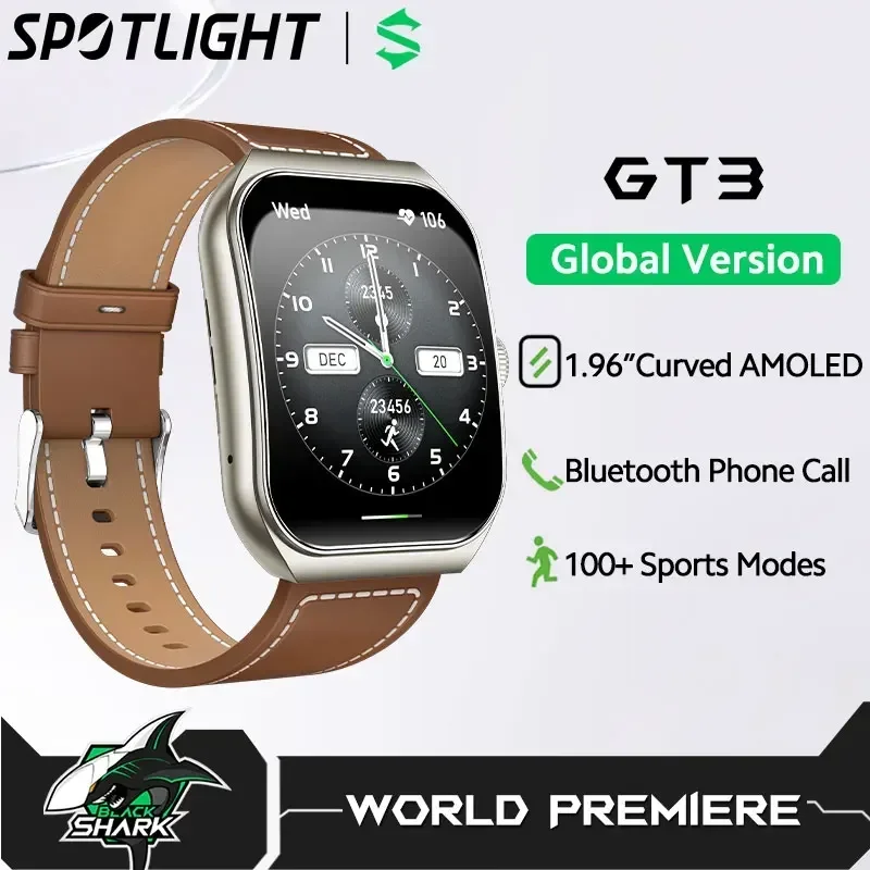 

[World Premiere] Blackshark GT3 Smartwatch Global Version Curved Screen 1.96'' Amoled Support Bluetooth Call IP68 Waterproof