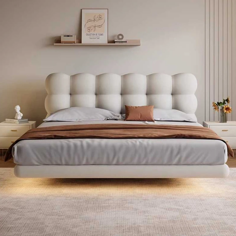 

Aesthetic Nordic Double Bed Headboard Glamorous King Size Twin Bed Frame Modern Luxury Sleeping Letto Matrimoniale Furniture