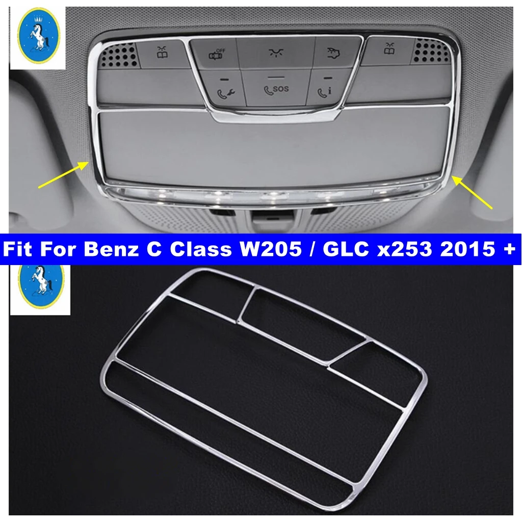 

Front Seat Reading Light Lamp Decor Cover Trim For Mercedes Benz C CLASS W205 GLC X253 2015 - 2021 Bright Style Car Accessories