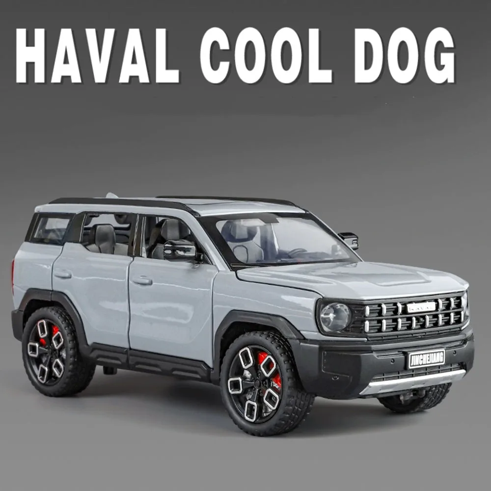 1:24 Haval X-DOG LX600 Alloy SUV Car Model Toy Doors Opened Sound Light Pull Back Front Wheel Steering Vehice for Friend's Gifts