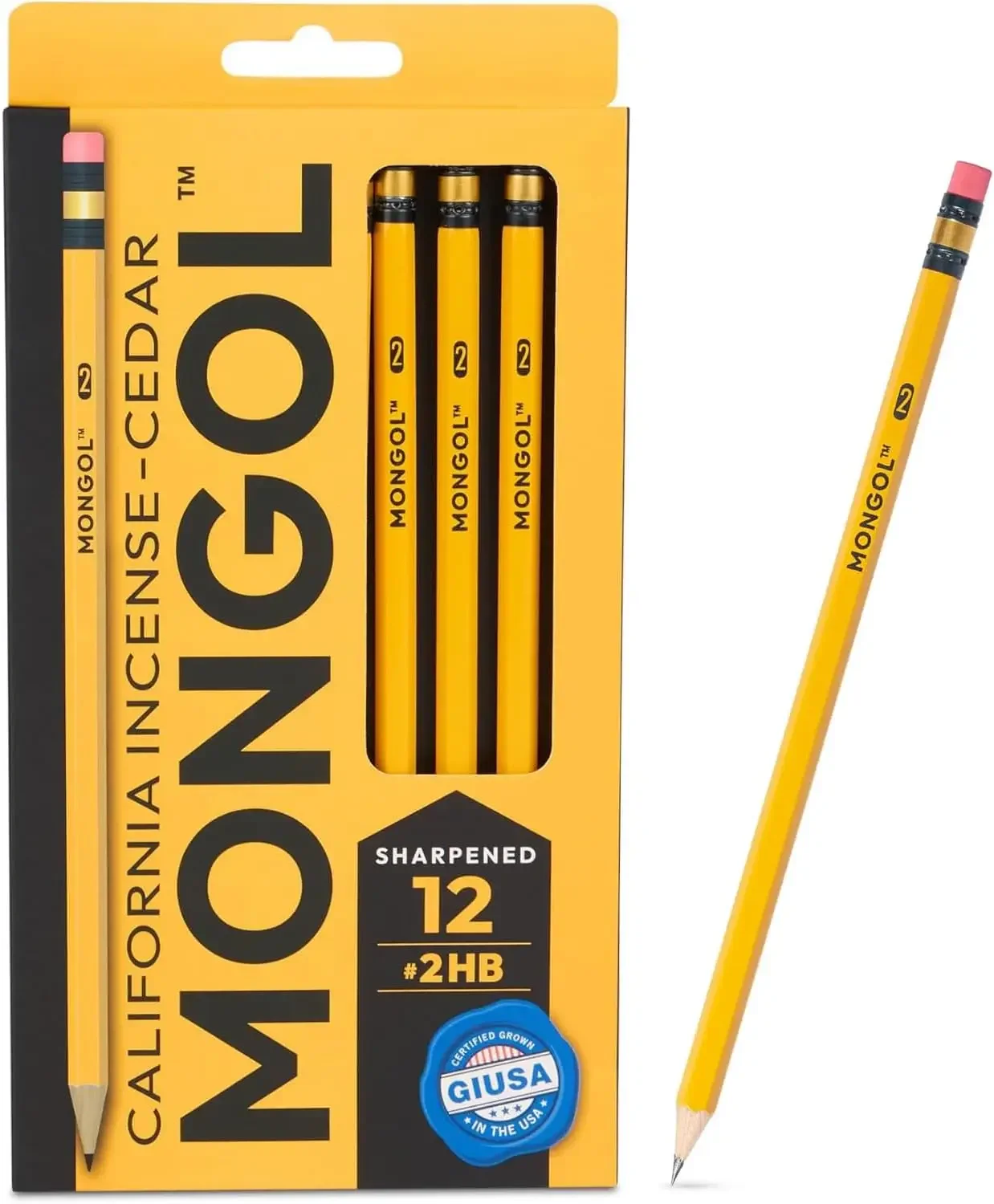 

Classic Cedar Pencils - 12-Pack, Pre-sharpened with Smooth Graphite Core and Smudge-Free Eraser