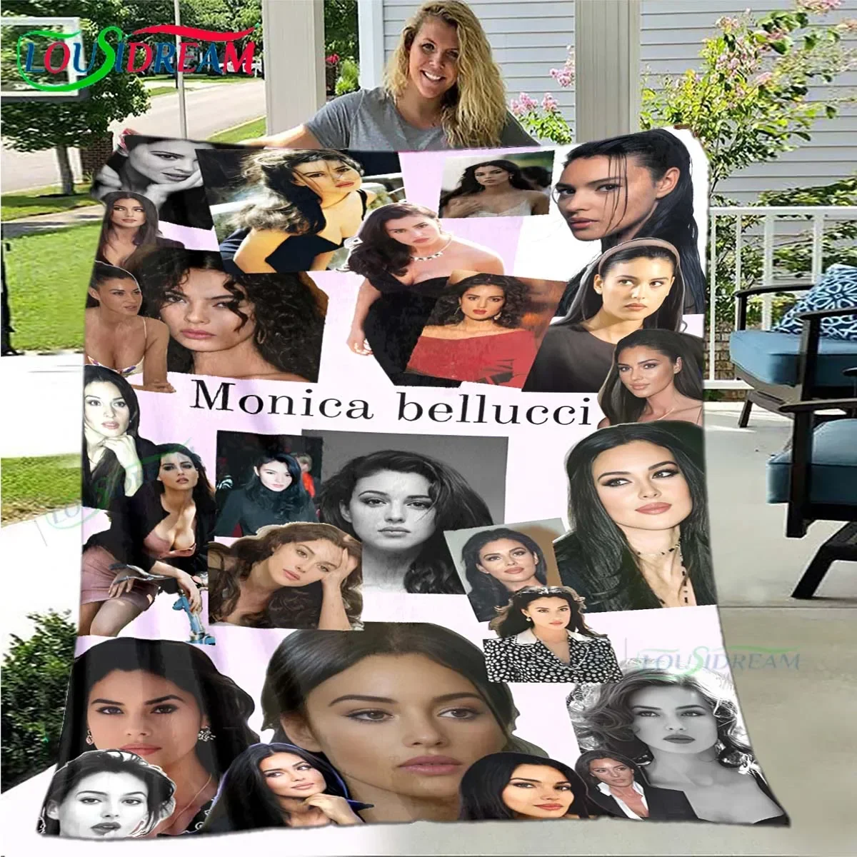 

Italy Female Model M-Monica B-Bellucci Four Seasons Blanket Sofa Cover Travel Bed Plush Blanket Travel Office Break Blanket Gift