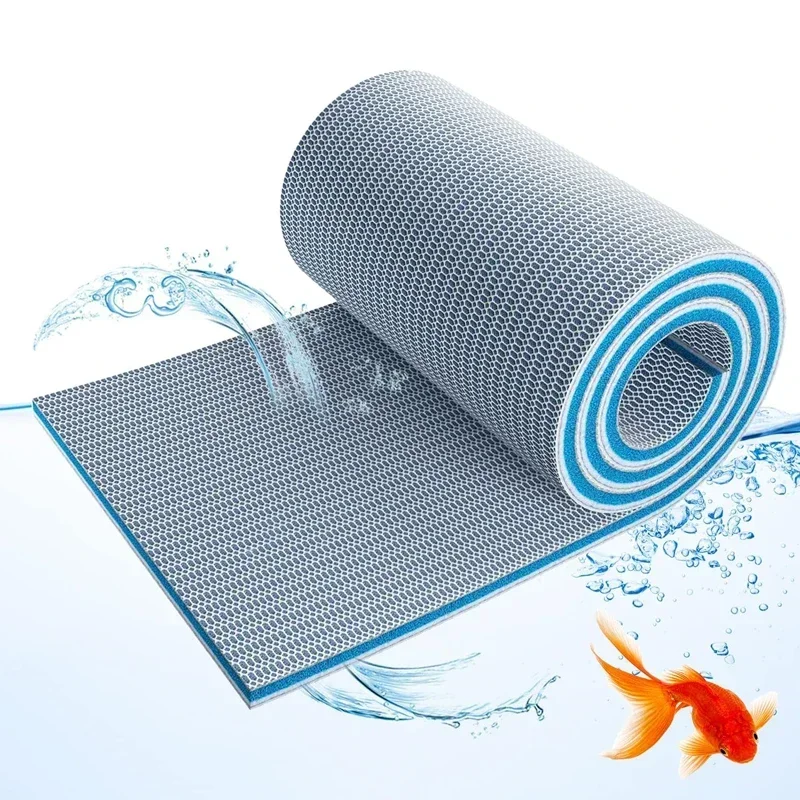 8 Layer Reusable Aquarium Honeycomb Filter Sponge Pad Strong Bio Filter Media for Fish Tank and Pond - Easy to Cut and Clean