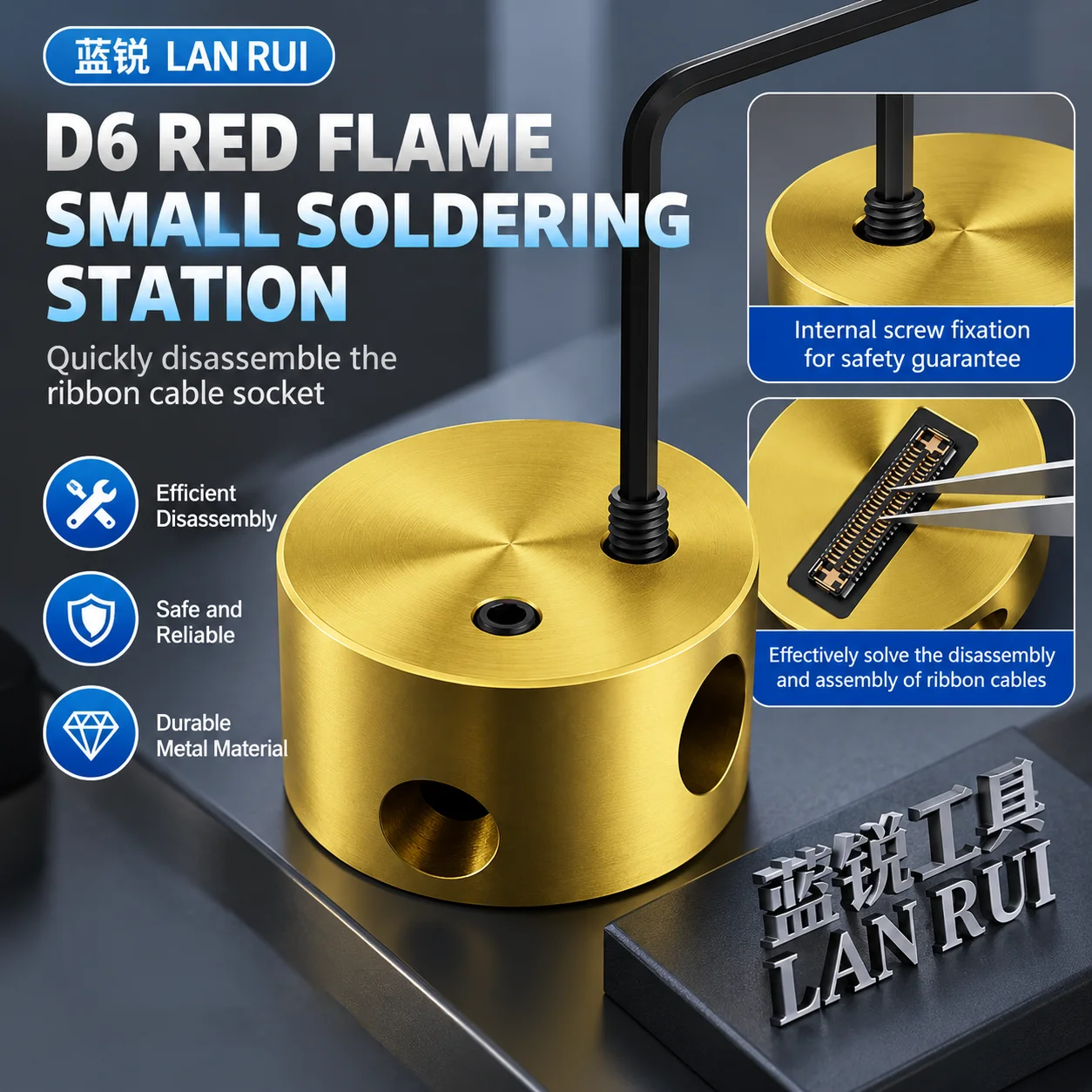 LANRUI D6 Mini Soldering Welding Station Universal Iron Holder Stand For Phone PCB Electronics Repair Workbench