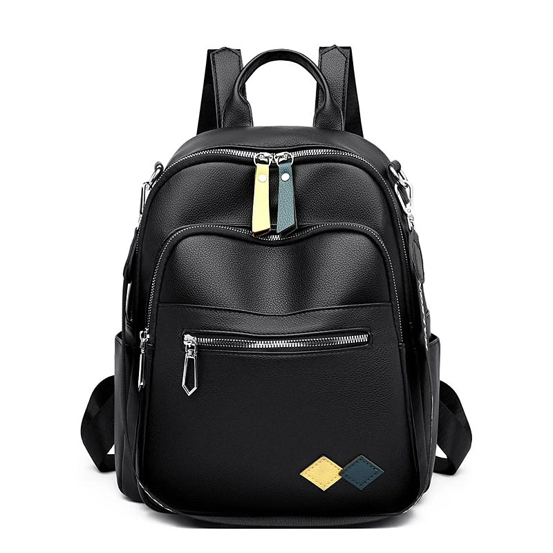 High Quality Youth Soft Leather Backpacks for Teenage Girls Female School Bag Hot Sale Backpacks 2024 New Fashion Woman Backpack