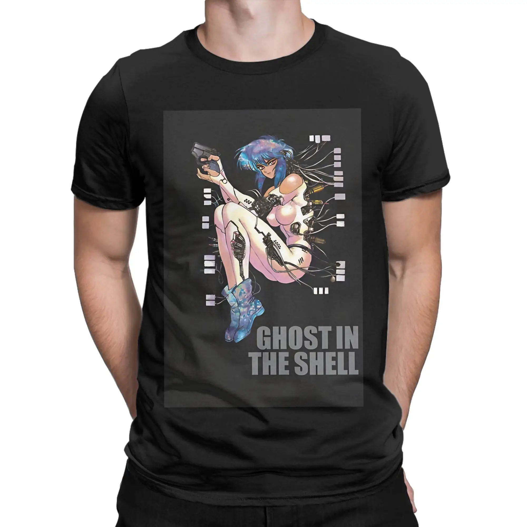 Ghost in the sShell poster Funny Graphic 100% Cotton T-Shirt Ghost In The sShell Tees Tops For Men