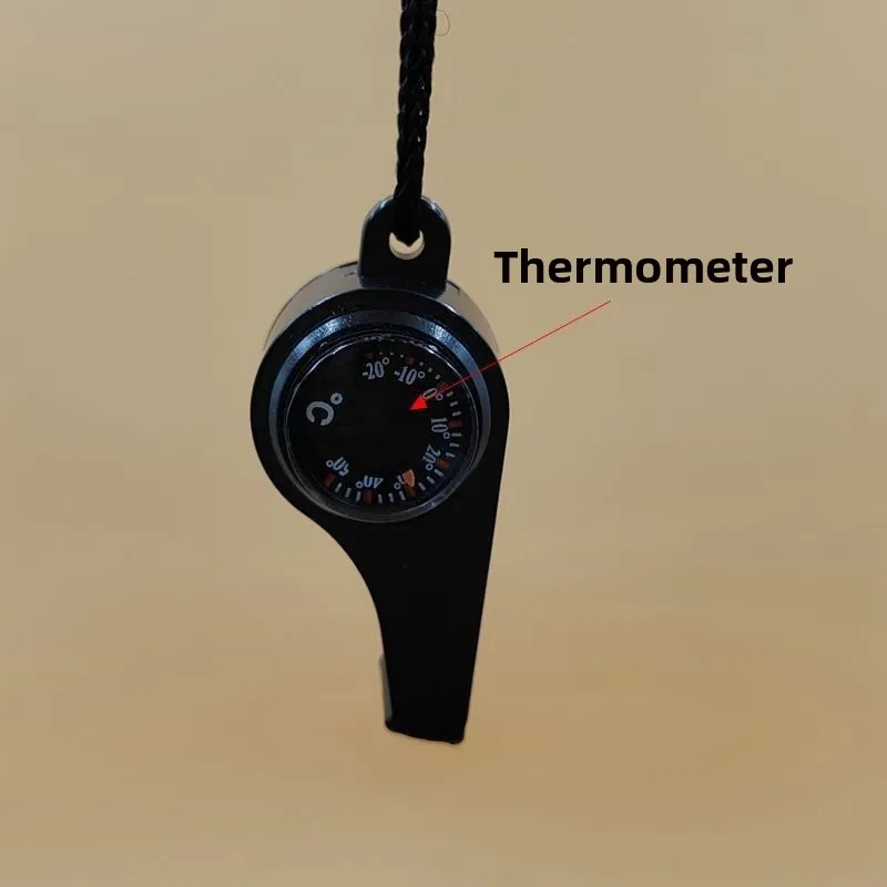 3 in 1 Emergency Survival Whistle Compass Thermometer Referee Cheerleading Whistle Camping Hiking Outdoor Multifunction Whistle