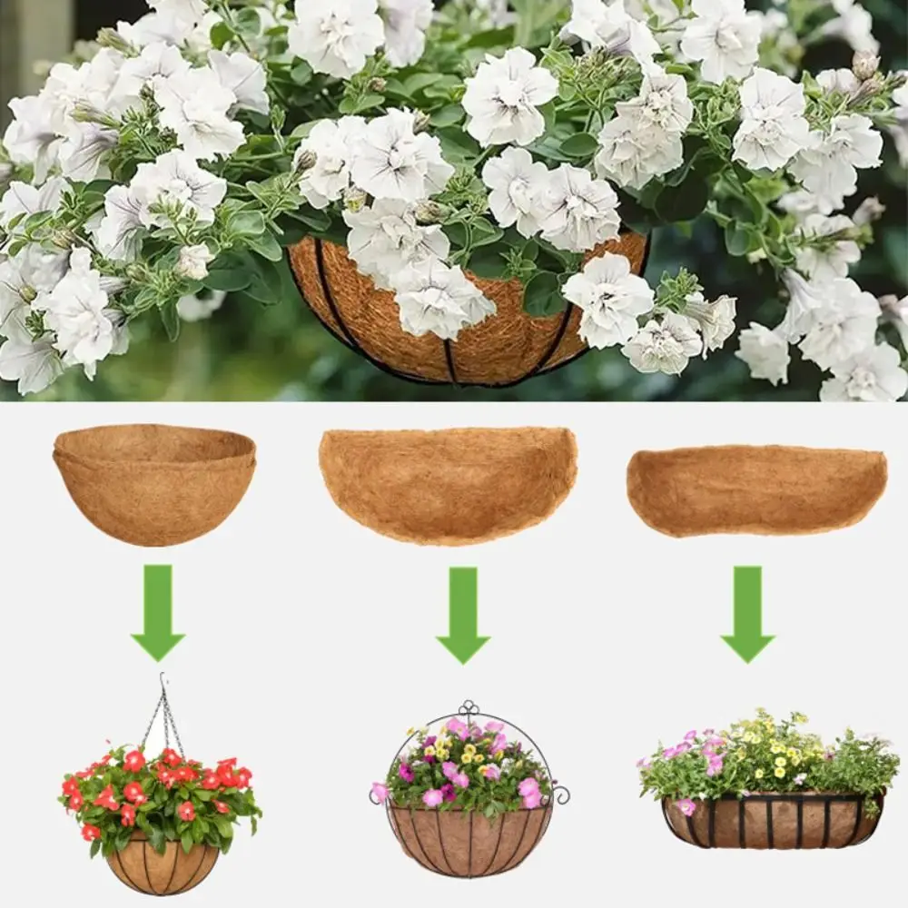 8/10/12/14/16/18/20/36 Inch Hanging Basket Liner 100% Natural Coco Round/Semicircle Coconut Liners Breathable