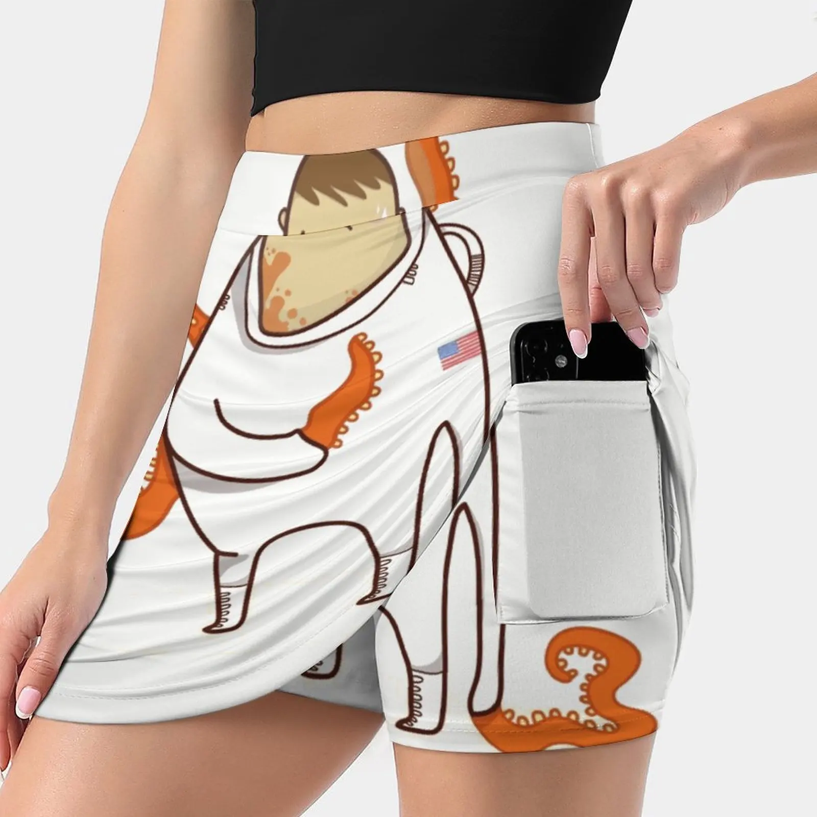 Astronaut - Takeover New Women Skirts Double-Layer Printed Short Dress Mini Sport Skirt Astronaut Space Astronaut Space Suit