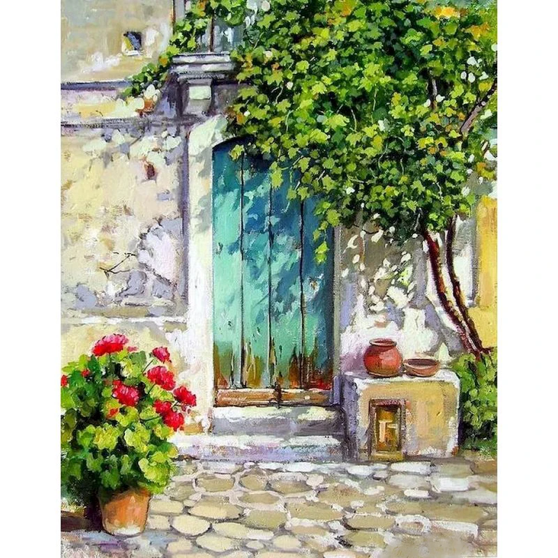 GATYZTORY Acrylic Diy Painting By Numbers Door Landscape Acrylic Paint On Canvas Draw Coloring By Numbers For Diy Gift ﻿