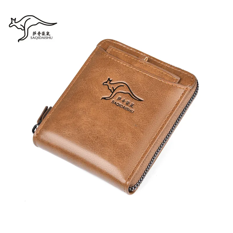 

Saatchi Kangaroo New MenpuLeather Short Wallet Business Multiple Card Slots Anti-Theft Swiping Wallet Dropshipping