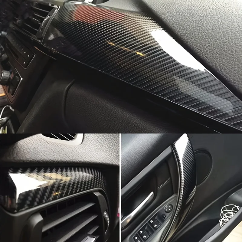 Carbon Fiber Car Body Vinyl Wrap Matte Accessories Glossy Black Sticker 3D 4D 5D 6D Auto Foil Cover Motorcycle Decoration Film view 4