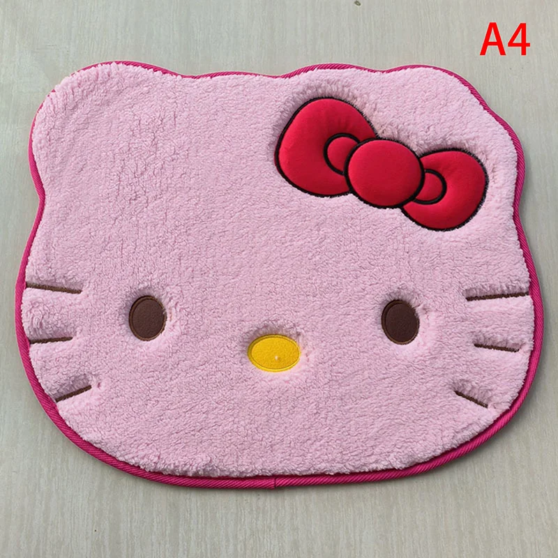 50x60cm Kawaii Hello Kitty Cartoon Rug Anime Kt Cat Plush Floor Mat Bathroom Non-Slip Carpet Car Cushion Soft Living Room Decor