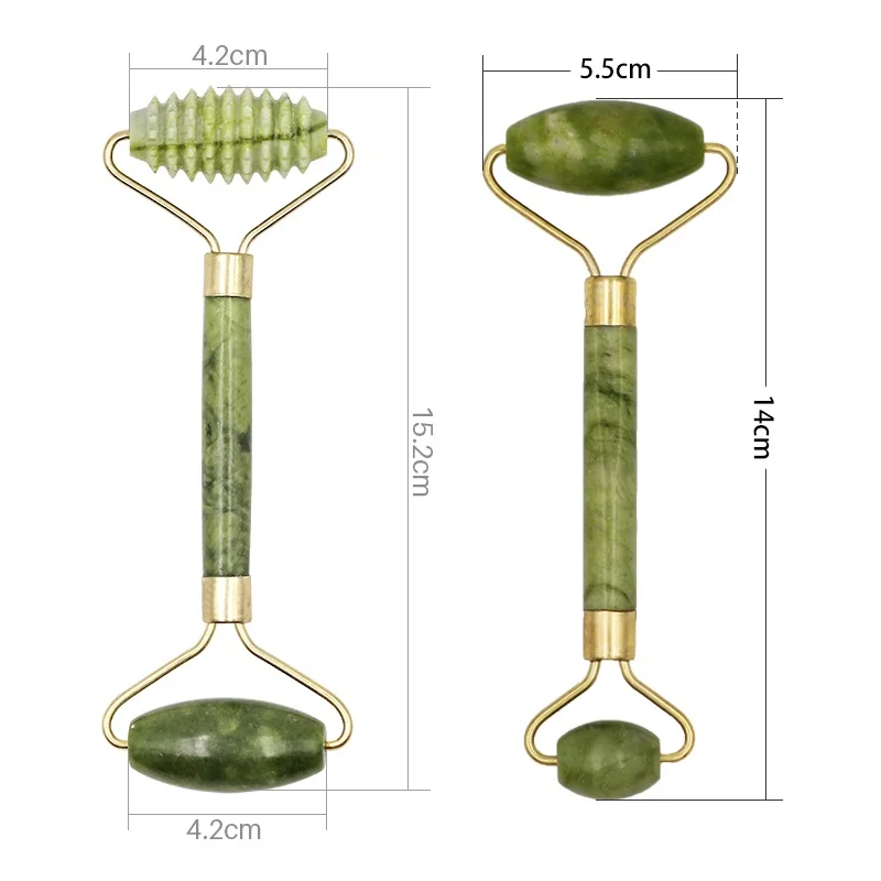 Rullo per massaggio facciale Guasha Board Double Heads Jade Stone Face Lift rilassamento della pelle del corpo dimagrante bellezza collo sottile Lift