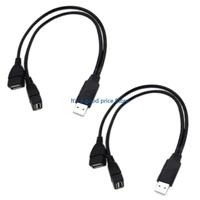 2 Port USB Hub Data Cable USB 2.0 to Two USB Female Adapter Cable for Multiple Device Charging and Data Sync